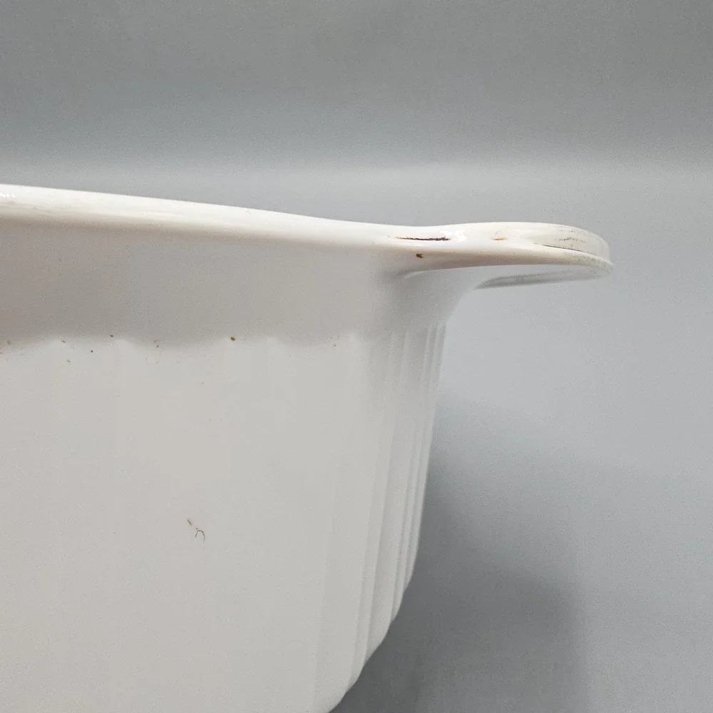Vtg CorningWare French White F-14-B Oval Casserole Dish 4 Liter  w/ Pyrex Lid